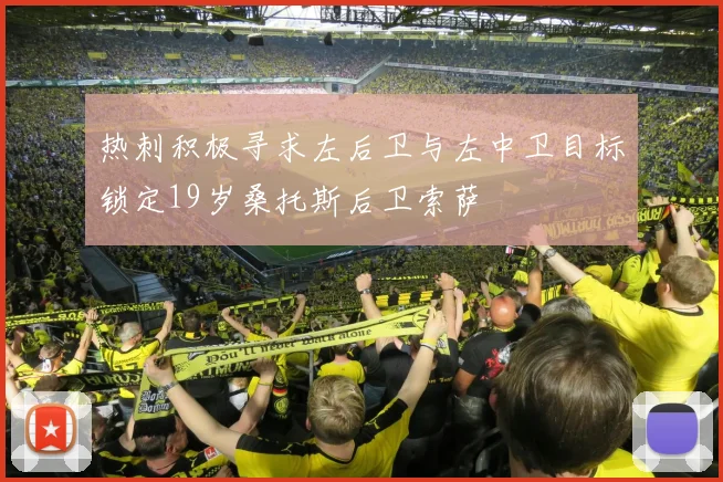 热刺积极寻求左后卫与左中卫目标锁定19岁桑托斯后卫索萨